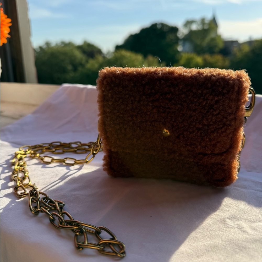 Burnt Orange handbag with Gold strap